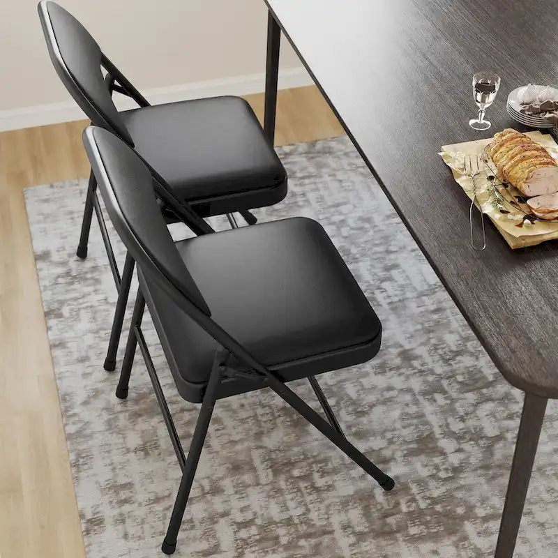 4pcs Folding Chairs With Padded Cushion and Back, Hold Up to 350 Pounds