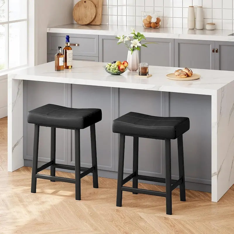24-Inch Bar Stools, Ergonomic Saddle Seat, 2pcs