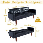 68 in. Soft Convertible Sofa Bed with Adjustable Backrest and Solid Wood Legs