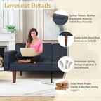 68 in. Soft Convertible Sofa Bed with Adjustable Backrest and Solid Wood Legs