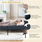 68 in. Soft Convertible Sofa Bed with Adjustable Backrest and Solid Wood Legs