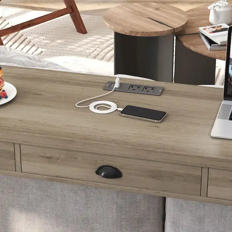 3-Drawer Long Dining Table Set