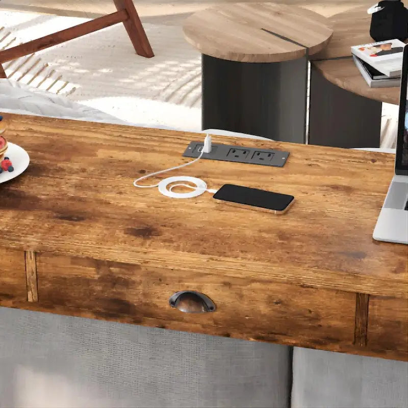 3-Drawer Long Dining Table Set