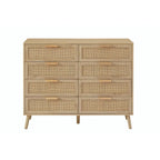 Bedroom Dresser with Rattan Fronts