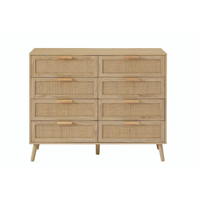 Bedroom Dresser with Rattan Fronts