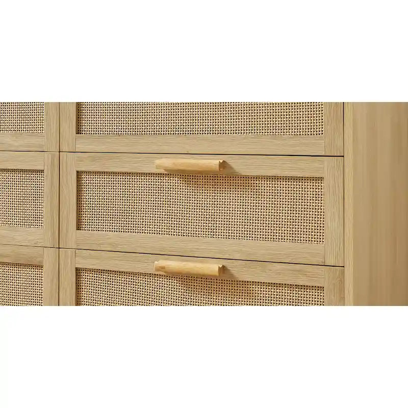 Bedroom Dresser with Rattan Fronts