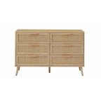 Bedroom Dresser with Rattan Fronts